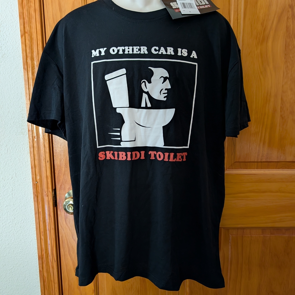 Black Graphic Tee with Humorous Print